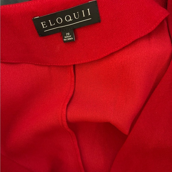 ELOQUII Red Lace Sleeve Midi Dress | Size 20 | Romantic Statement Piece - Picture 4 of 4